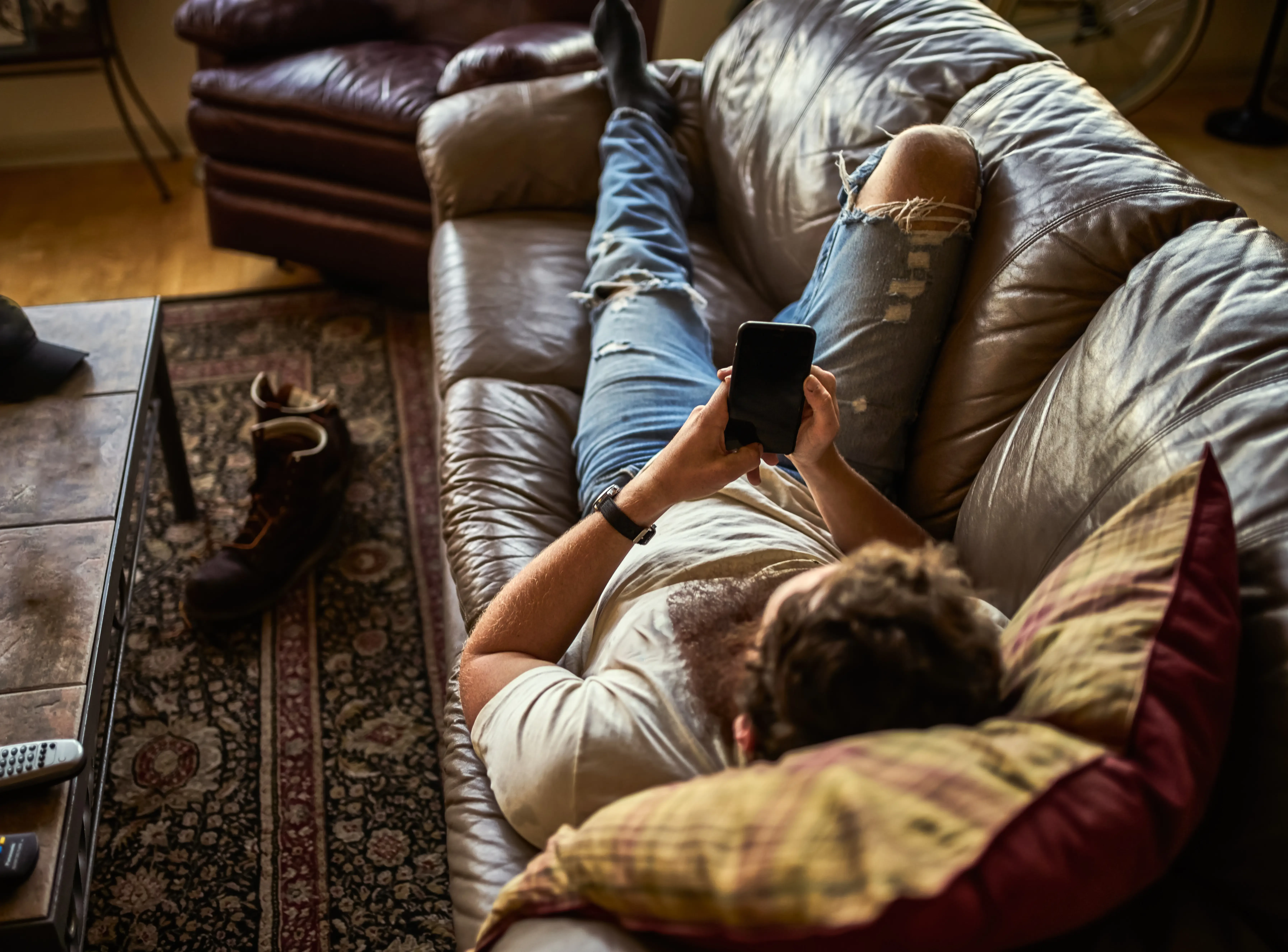 guy chilling on the couch