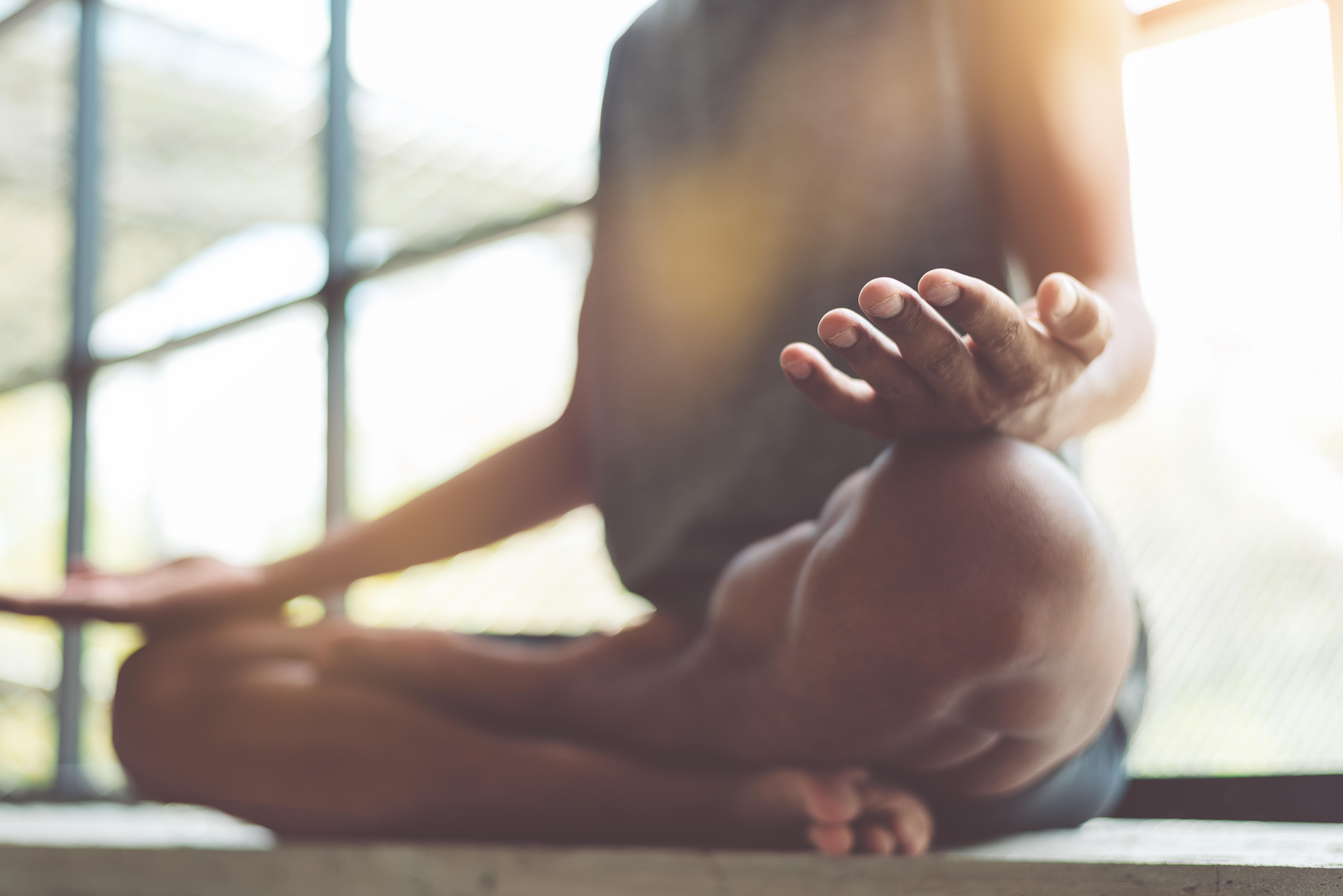woman practicing meditation