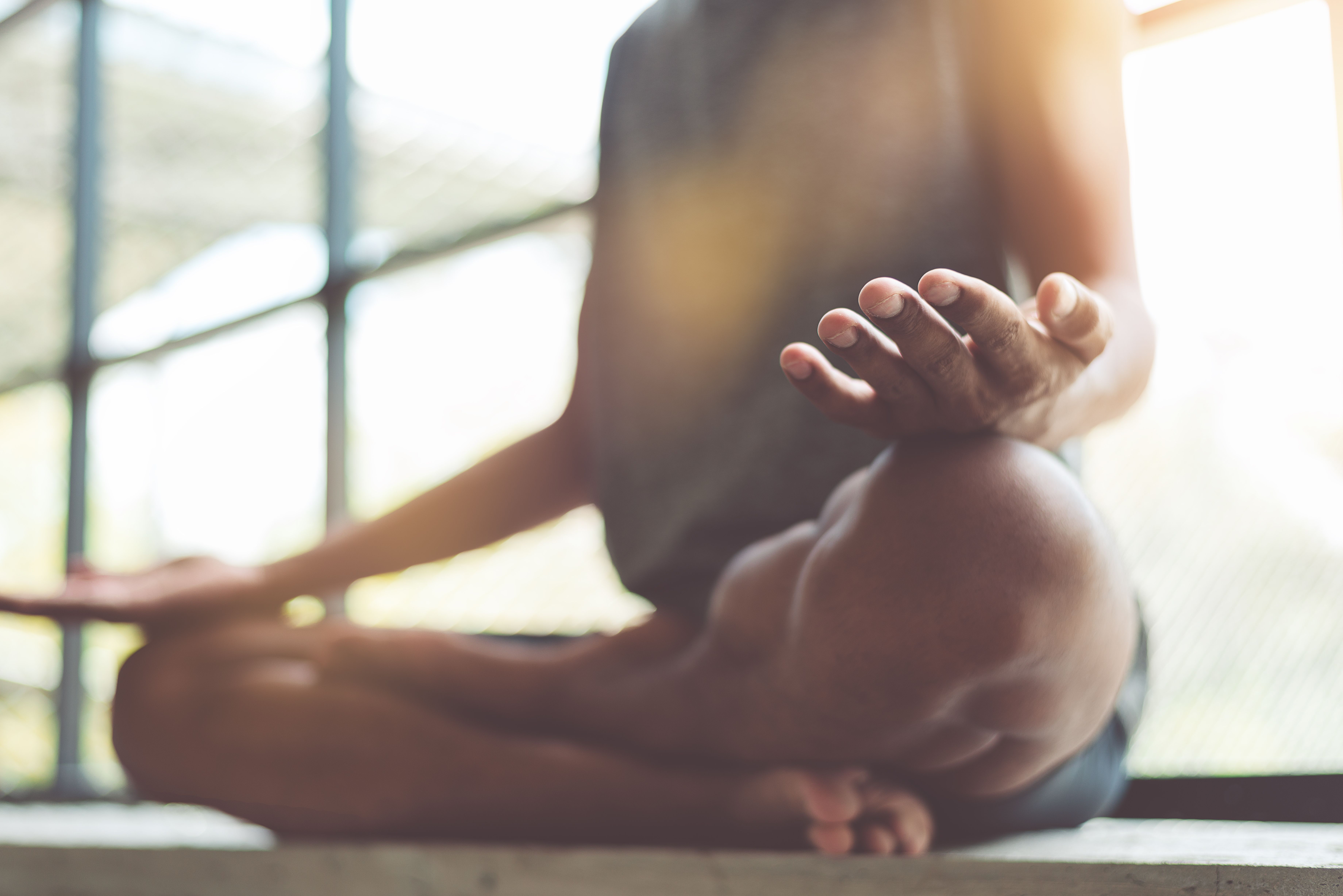 woman practicing meditation