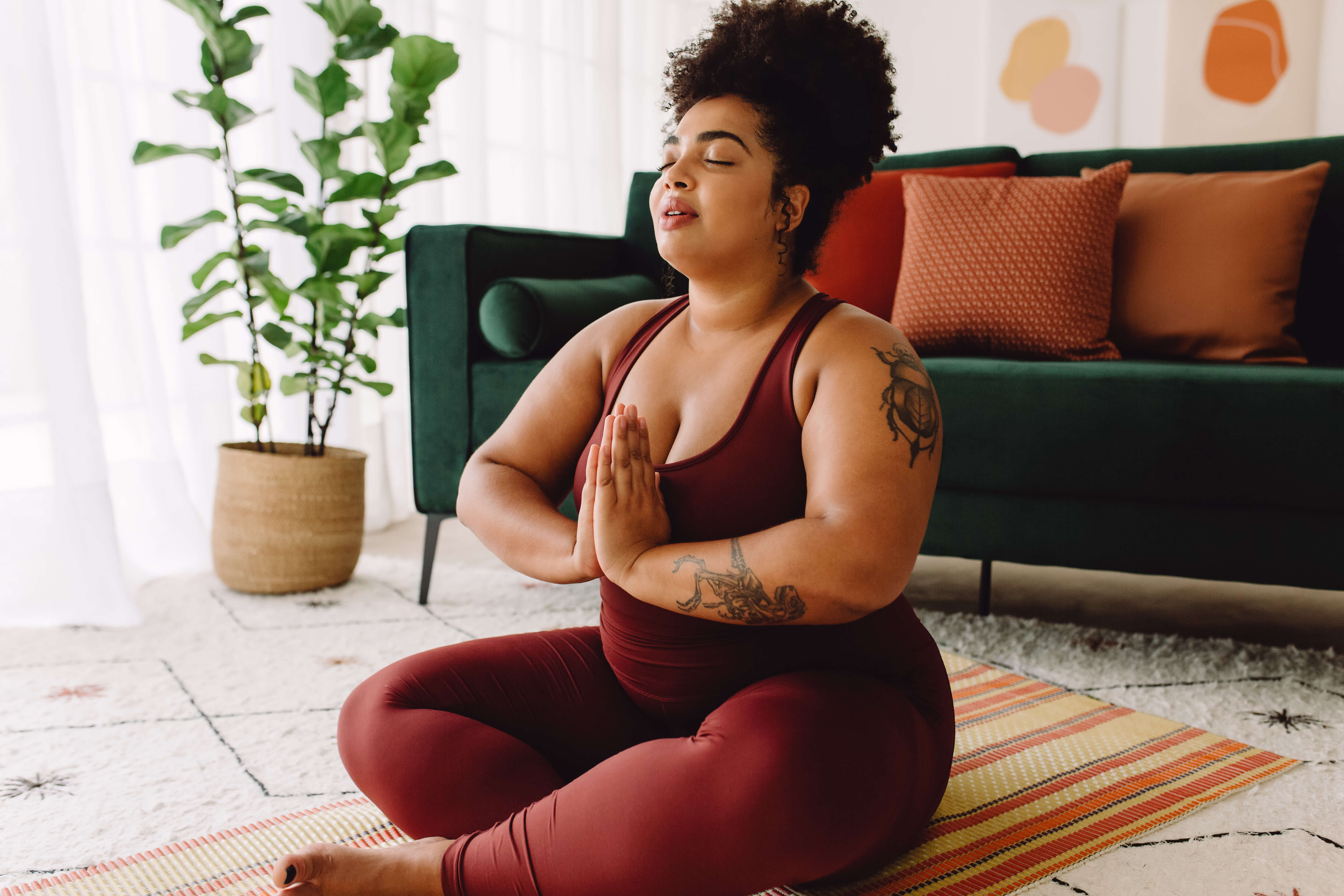 woman doing yoga